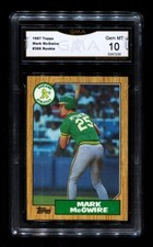 1987 TOPPS # 366 MARK MCGWIRE RC A'S GMA 10 GEM MINT