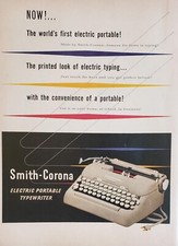 Smith Corona Electric Typewriter Print Ad Vintage 1960 Ephemera Art Decor thumbnail