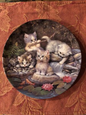 Jurgen Scholz Cats Plate Am Seerosenteich Kitten Expedition Kahla Germany 