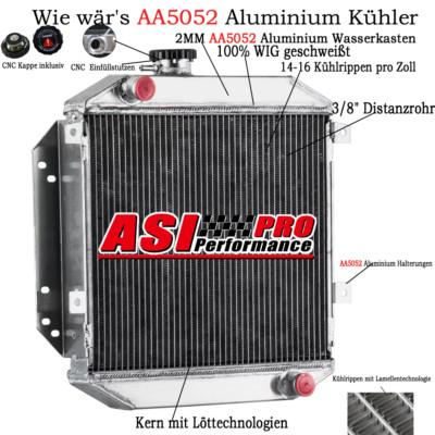 2 Rows Aluminium Kühler Für 1968-1980 69 Ford Escort Mk1/Mk2 RS2000 MT DE NEU