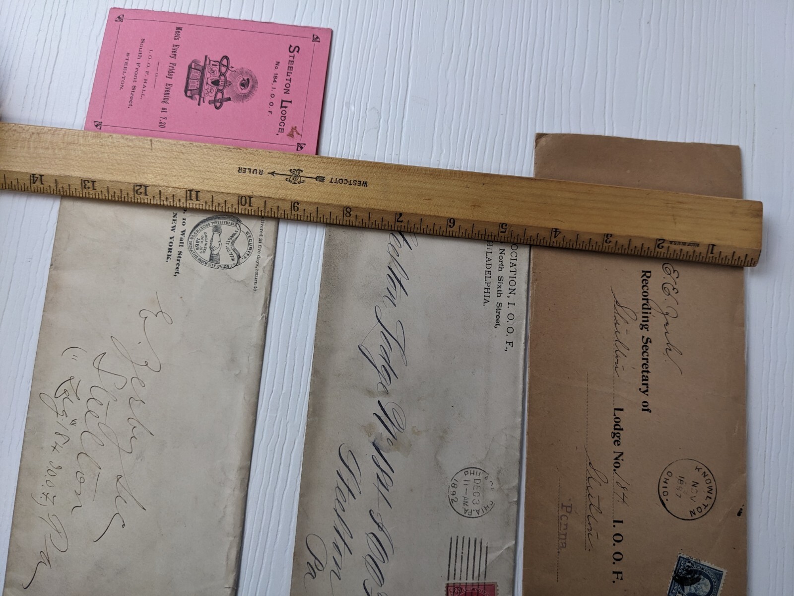 IOOF Odd Fellows Steelton Lodge 184 1899 Proposition Card Members Pennsylvania