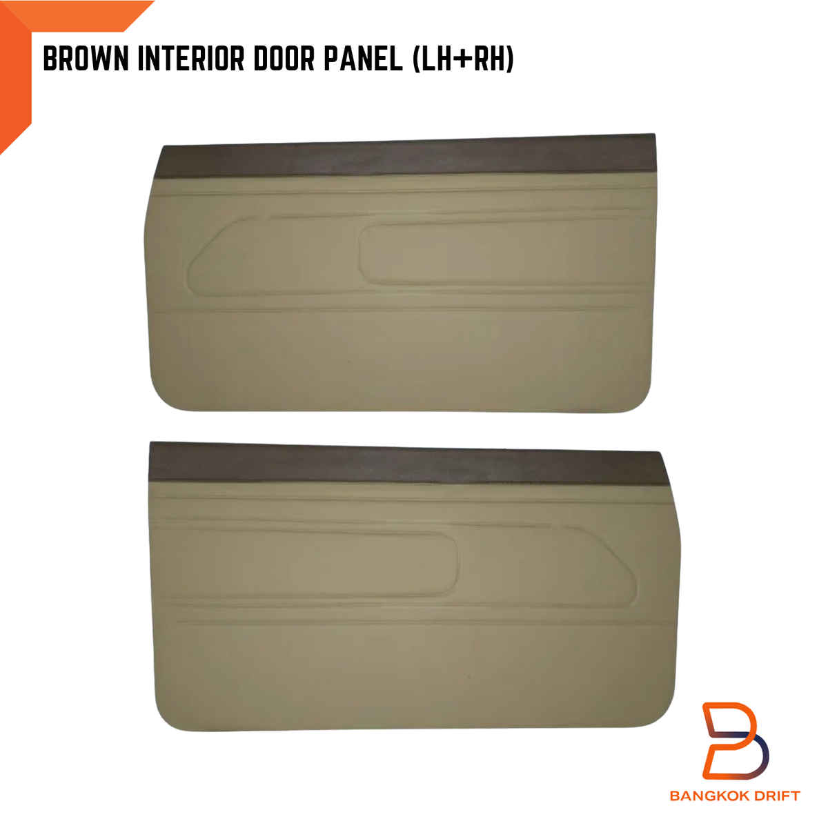 PAIR BROWN INTERIOR DOOR PANEL + CLIPS FOR TOYOTA PICKUP LN55 LN56