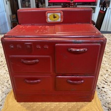 Antique Child s Red Stove, Made In USA, Super Cute