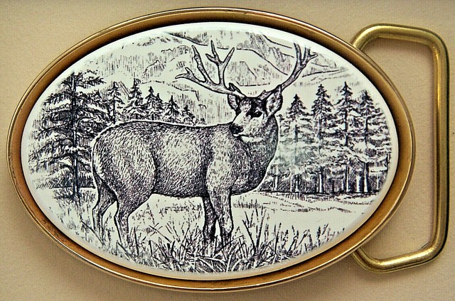 mule deer belt buckle