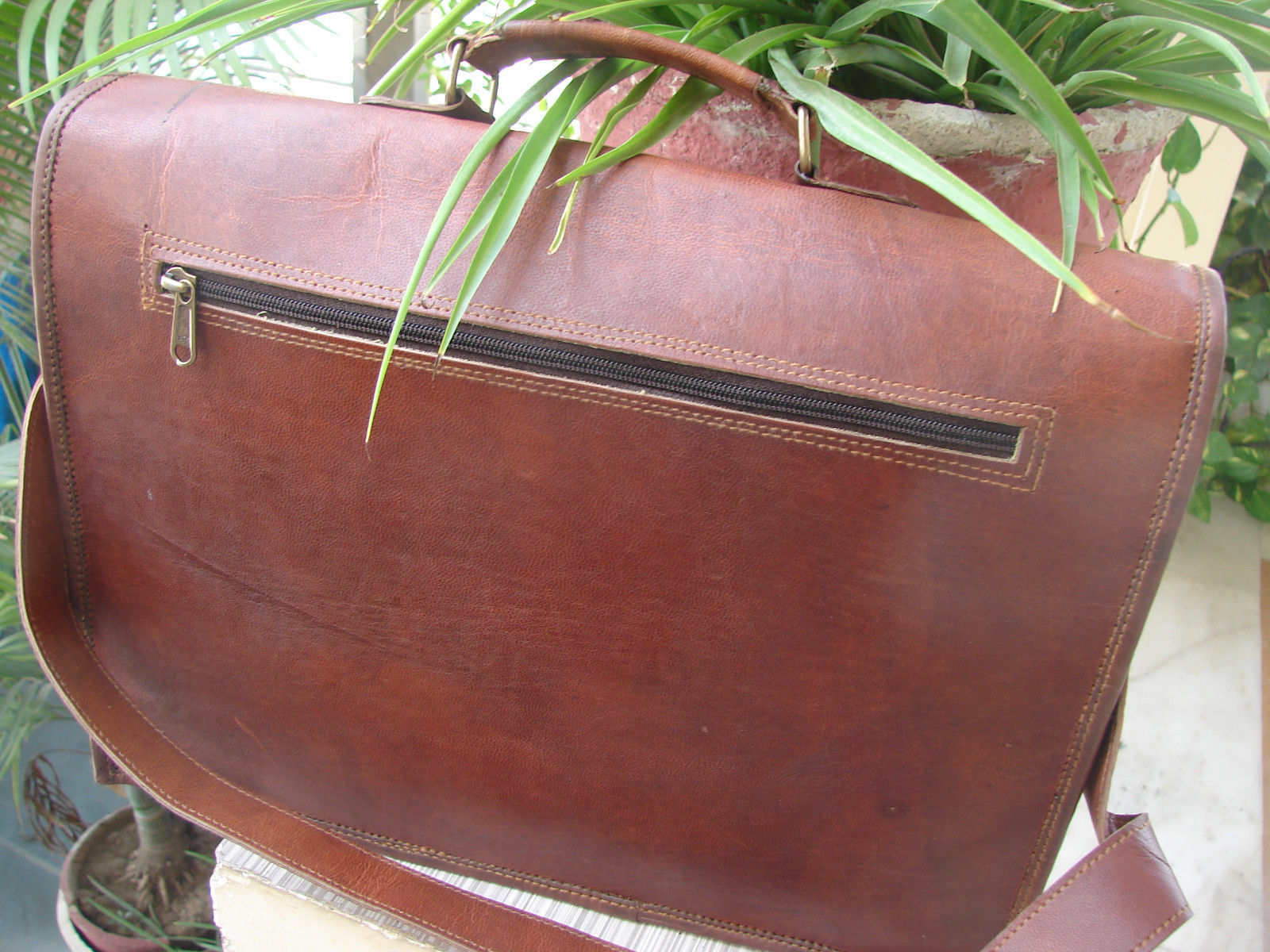 Handmade Goat Leather Messenger Bag For office And Univercity Unisex