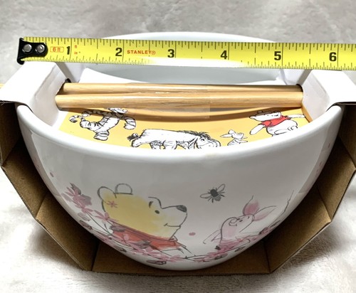 NEW Disney Winnie the Pooh & Piglet Cherry Blossoms White Ceramic Noodle Bowl - Picture 7 of 8