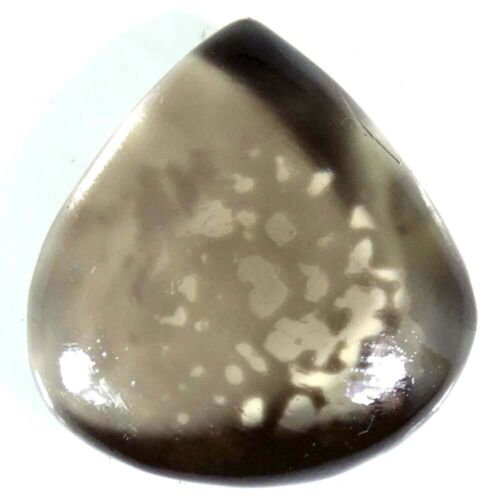 25.00Cts. 21X22X8mm. 100% Natural Royal Smoky Quartz Pear Cab Loose Gemstone - Picture 1 of 3
