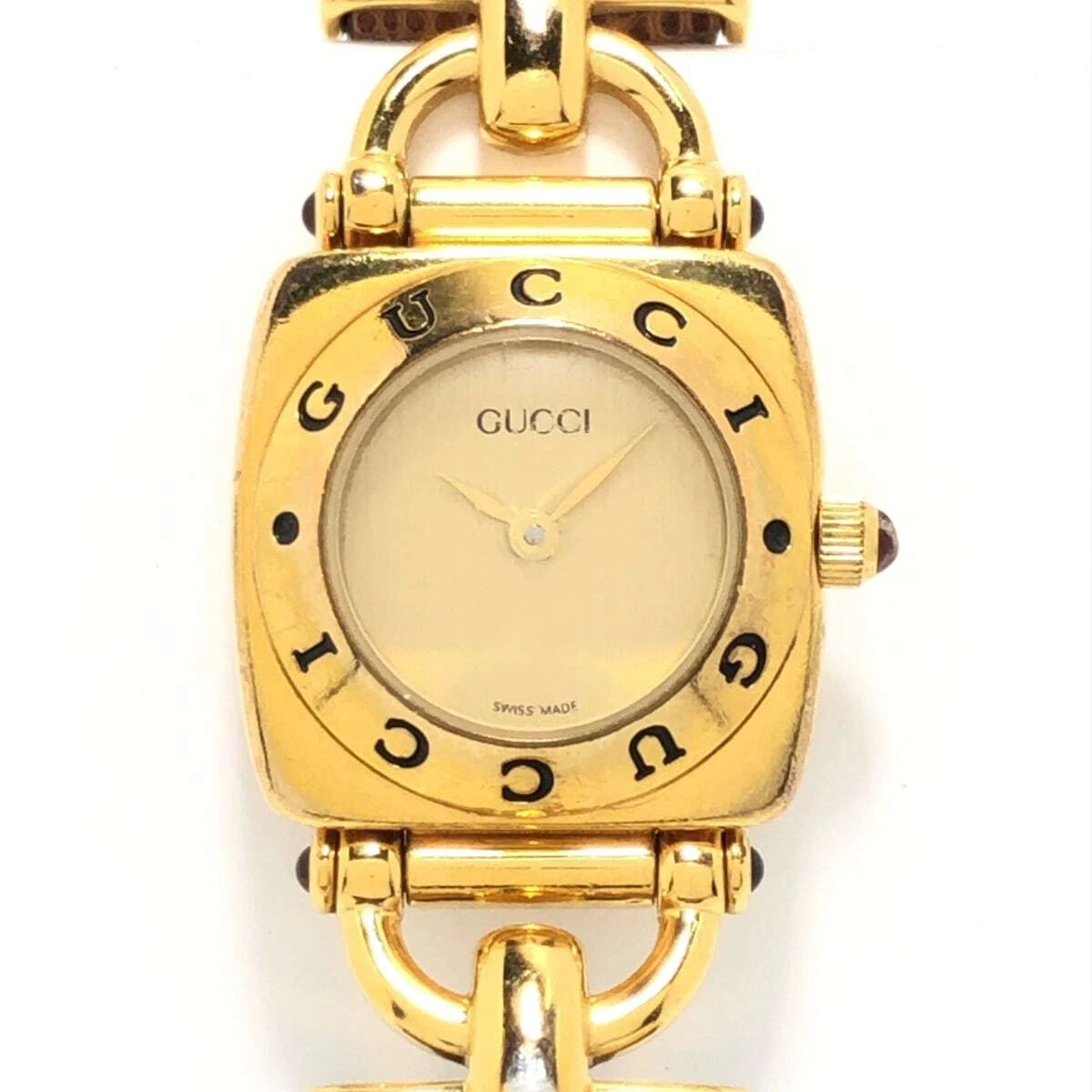 Montre GUCCI (Gucci) d'occasion ceinture cuir gaufré or