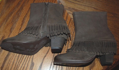 8 Nuevos botines para mujer Naughty Monkey Swing bajos topo con parte superior de cuero - Imagen 6 de 10