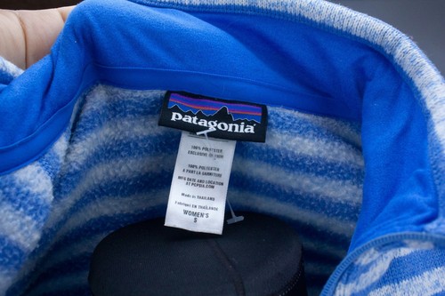 Patagonia Better Sweater 1/2 Zip Stripe Blue White Pullover Fleece Jacket Size S - Picture 11 of 12