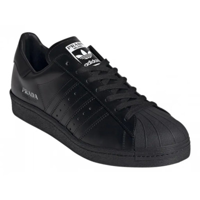 Prada x Adidas Superstar Black Low Top Flat Trainer Sneaker Mens 4