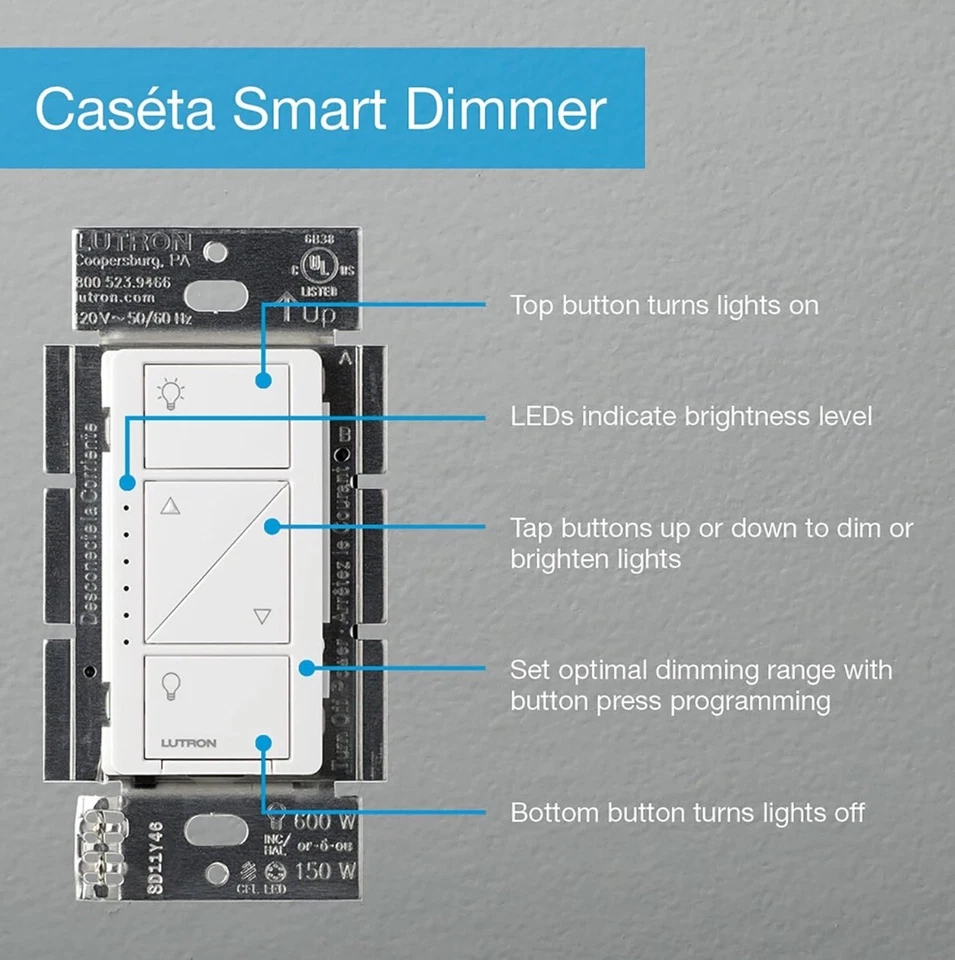 路创 PD-6WCL-WH-R 照明调光开关-白色 — 第 4/4 张图片