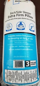mainstays back sleeper firm pillow