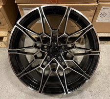 Set Of 4pc Rims 19x8 Black Machined Wheels 5x112 For Bmw 3 4 5 Series
