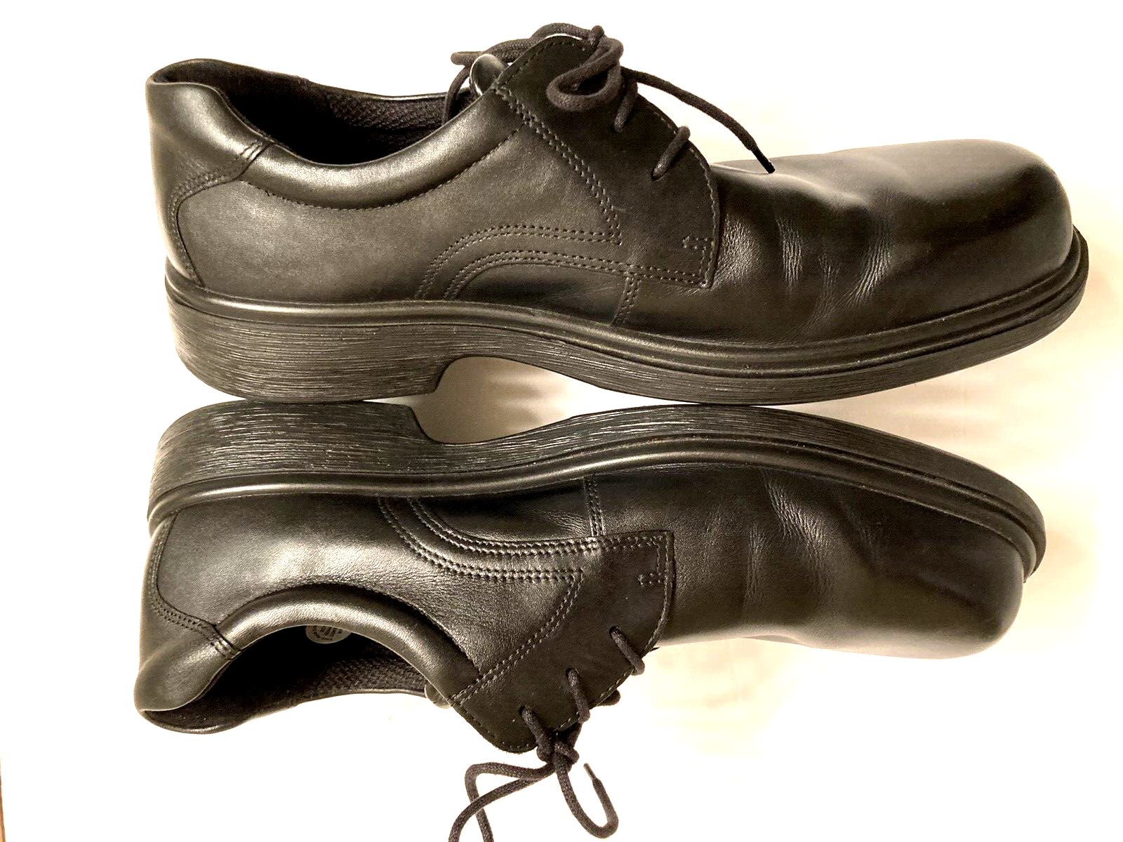 SAOLA Scarpe da uomo ECCO Shock Point nere stringate in pelle euro taglia 46 USA taglia 12