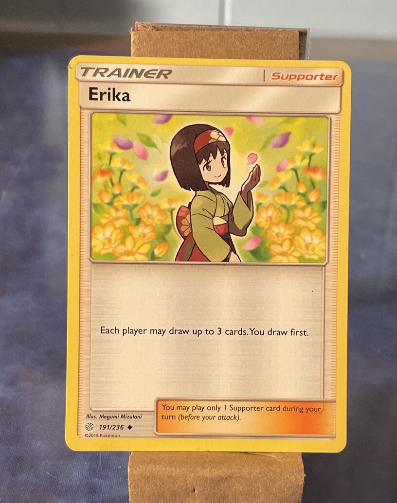 Pokemon TCG Cosmic Eclipse Erika 191/236 Reverse Holo Card