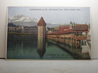 The Lake The Alps Schweizer & Co Luzerne Switzerland Lithograph Postcard B724