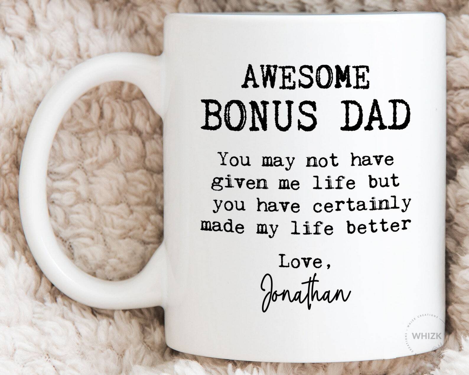 Bonus Dad Fathers Day Gift From Daughter Son Step Dad Gift Awesome Stepdad Mug