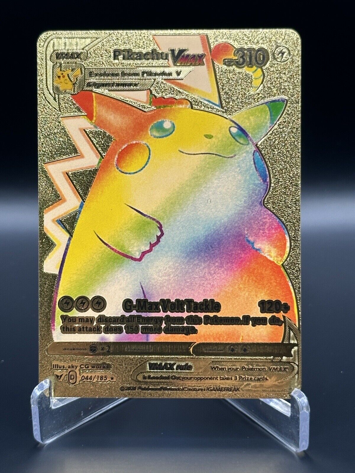 IIDVERT Pikachu Vmax Custom Metal Card?Rainbow Gold Indonesia