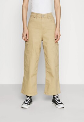 Levi s Wide Leg Cropped Utility Pants Incense Sound Khaki Size 28 NEW