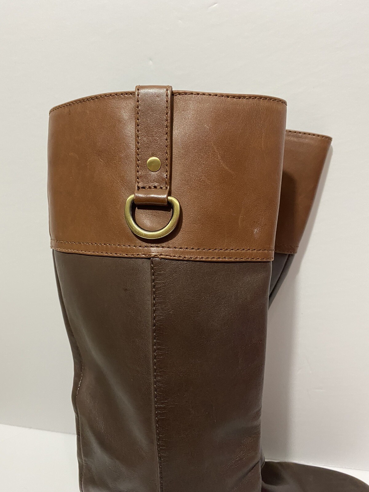 Bandolino Two Tone Leather Upper Riding 