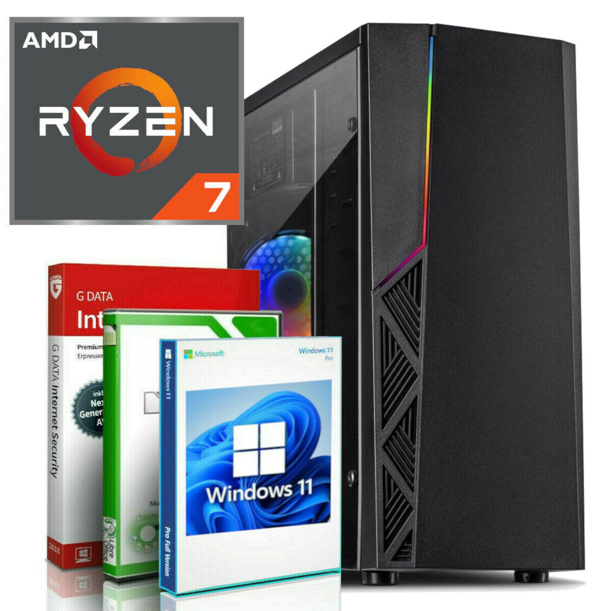 Gaming PC Windows 11 AMD RYZEN 7 4700S 16GB GDDR6 GTX1660