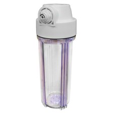 10" Clear Water Filter Housing with 1/2” Female Ports 1/4" PF Fittings