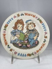 Raggedy Ann and Andy Child Plate by Oneida Deluxe Melamine 1969 Vintage - 7.5"
