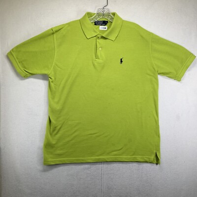 Mens Polo By Ralph Lauren Polo Shirt Large Punk Rock Green Grunge 