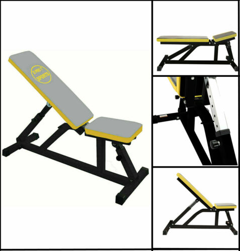 Gym Incline Weight Bench Heavy Duty Steel Bench Bicep Equipment Barbell Fitness - Afbeelding 1 van 6