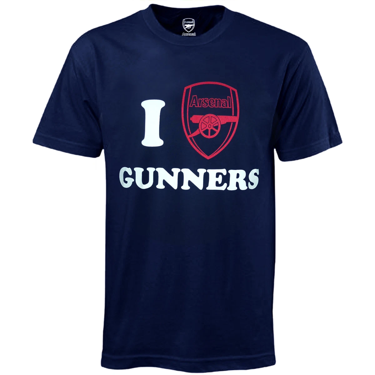 Arsenal Football Club Official Soccer Gift I Love Gunners Mens T Shirt Navy