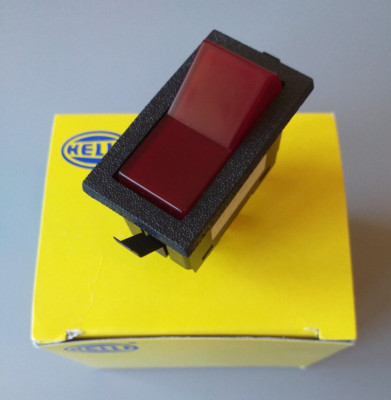 Hella Schalter Einbauschalter Kippschalter rot beleuchtet Oldtimer 6EH003268001