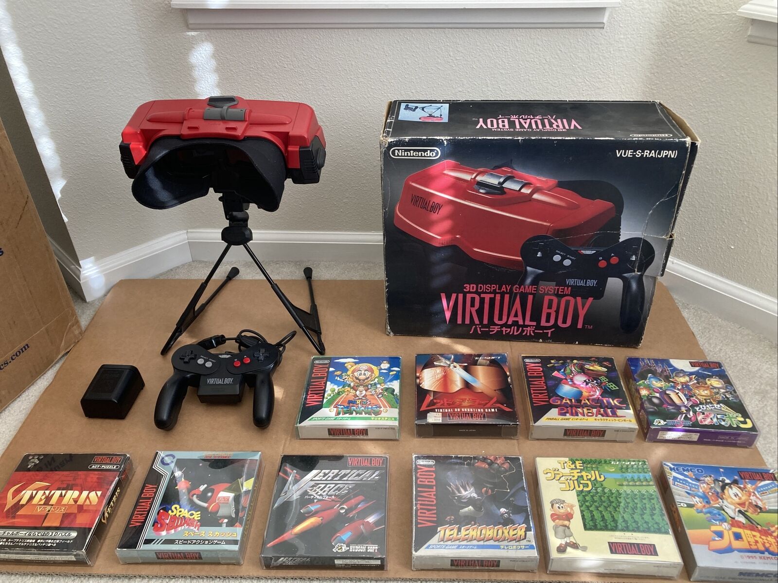 Nintendo Virtual Boy Console + 10 Games (Both Lens Soldered Permanently) |