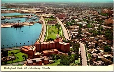 Postcard St Petersburg 1968 Aerial Vinoy Park Hotel Bayfront Center Florida D25