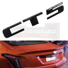 For CT5 Rear Trunk Decklid Letter Badge Emblem Nameplate Sport Gloss Black Decal