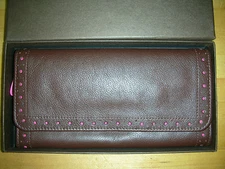 Cross Women's Leather Slim Envelope Wallet Brown / Pink