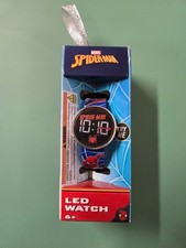 Boys Spiderman LED Watch 6 Years - Round Case - Blue Strap - NIB