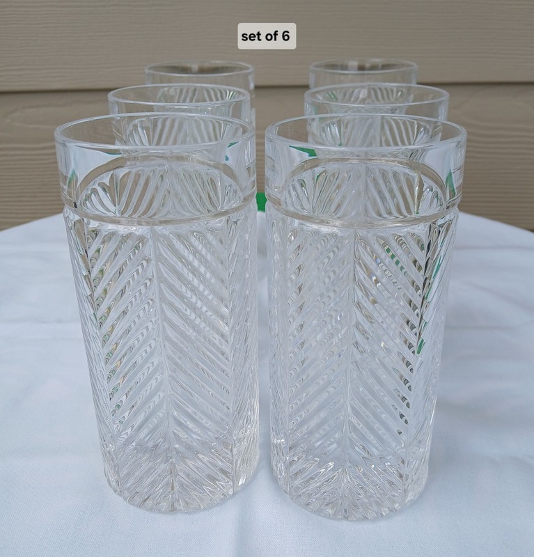 Ralph Lauren Herringbone Crystal Highball Tumblers
