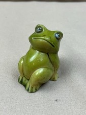 Celluloid Vintage Green Frog Figurine 1 1/2" Hanging Out Hong Kong