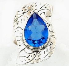 5CT Blue Topaz 925 Solid Sterling Silver Ring Jewelry Sz 6.5 B18-6