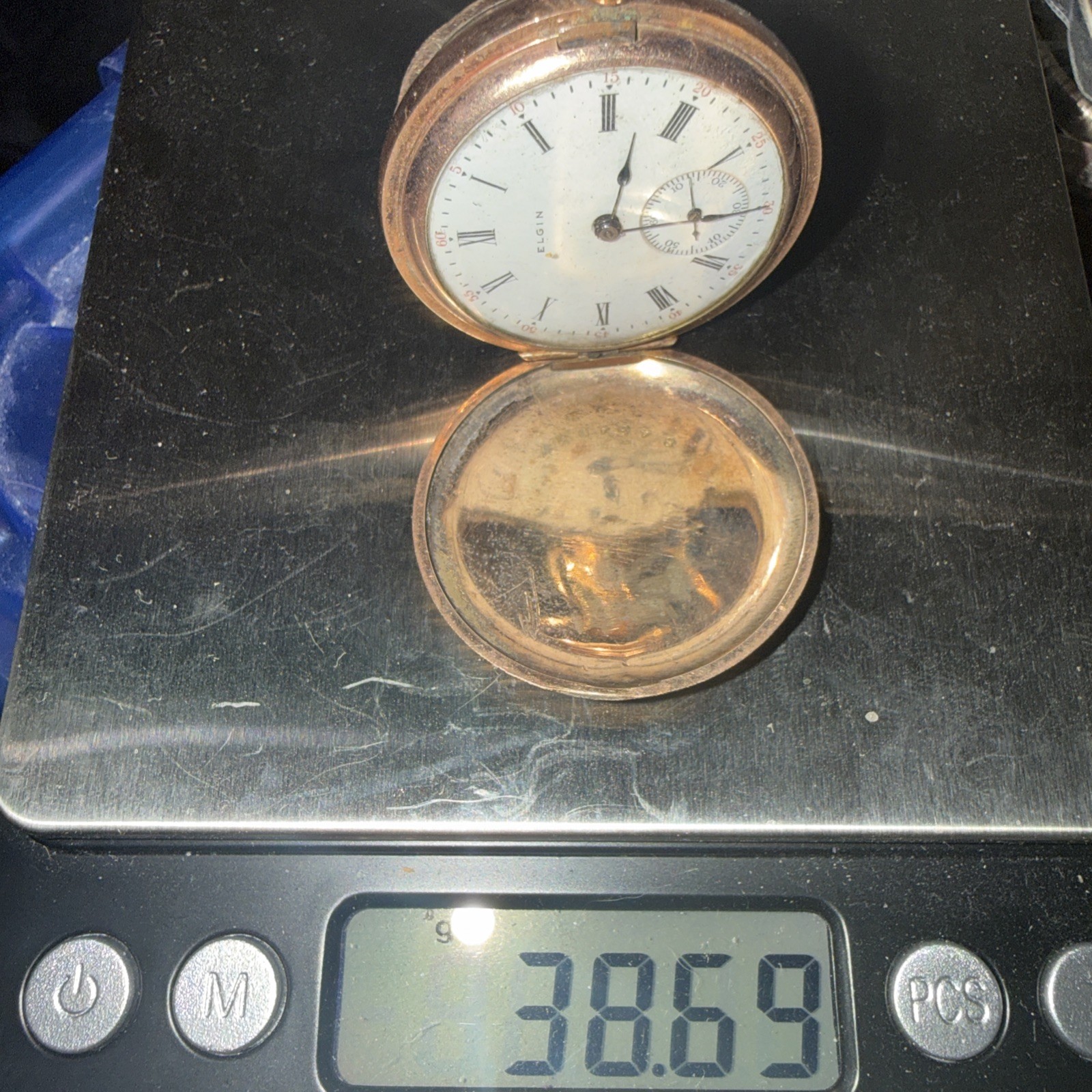 1913 Standard USA Elgin Gold Filled Pocket Watch  Hunter 38.7 Grams Not Running
