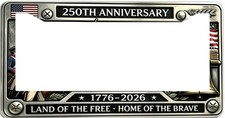 250th Anniversary 1776 2026 License Plate Frame 6.3x12.2in Aluminum Car Truck