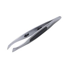 KAI Stylish Tweezers Slanted Tip Silver Tweezers Anti-Slip HK0425