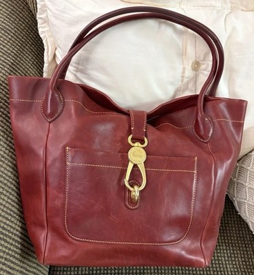 Dooney Bourke Dark Red Bordeaux Florentine Leather Large Hobo