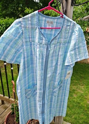 Celestial Dreams Robe Nightgown Full Zip XLarge Has Front Pockets Blue NWT