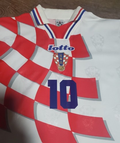 Boban 10 M Croatia 1998 Home Lotto Football Vintage Football Shirt Jersey - Picture 5 of 15