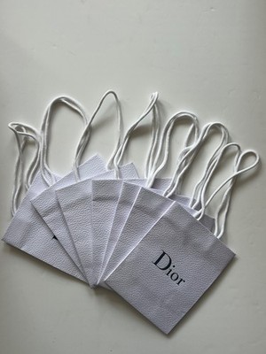 DIOR ORIGINAL TRAGETASCHEN Konvolut 7 Stück, 19x15x8cm - weiß/gold
