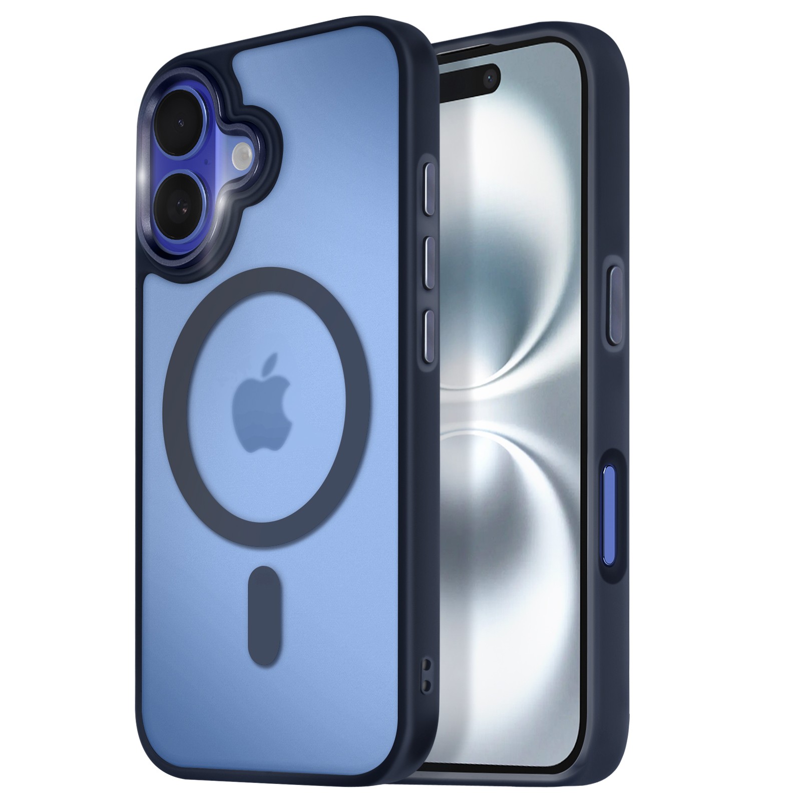 Coque iPhone 16 anti-rayures Avizar Frost Color bleu nuit pour éviter les chutes