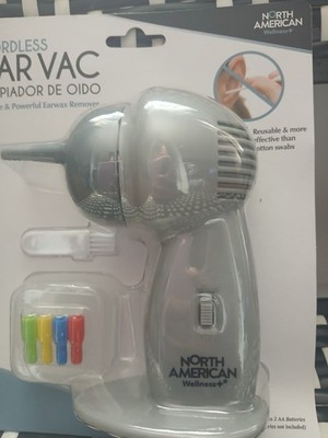 North American Wellness+ Cordless Reusable Ear Vacuum Remover Gray