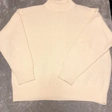 VTG Kobe Classic Long Sleeve Angora/Rabbit Hair/Lambswool Cream Sweater 42 L